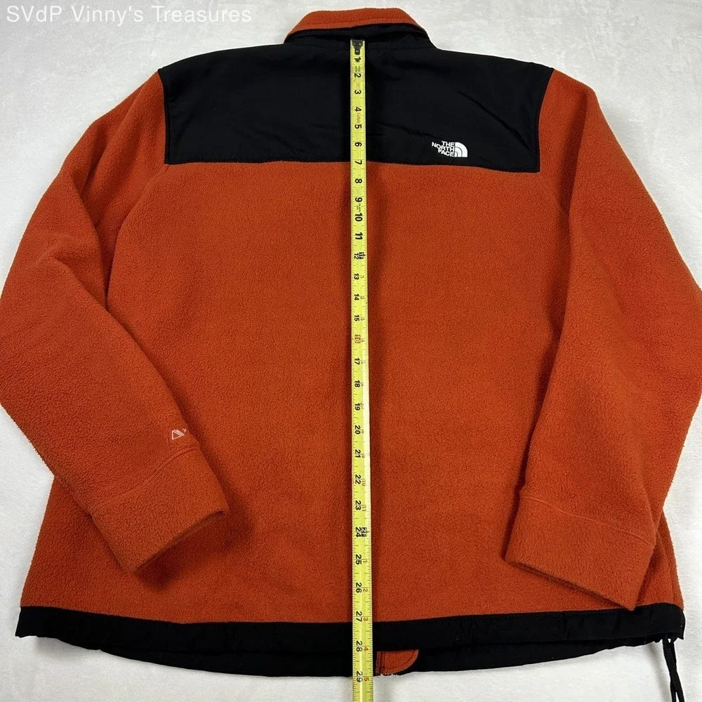 The North Face Men's Denali Fleece Jacket Orange Black Polartec Full Zip Sz XL